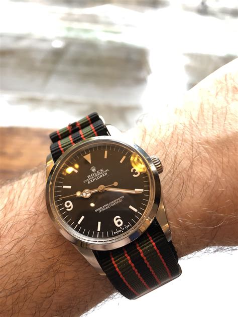 rolex explorer 1016 leather strap|rolex explorer on a nato.